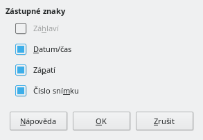Dialogové okno Rozvržení předlohy