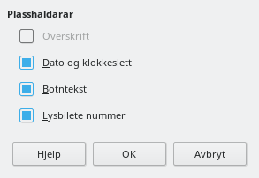 Dialogvindauget for hovudutforming