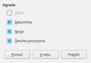 Slika pogovornega okna Postavitev matrice