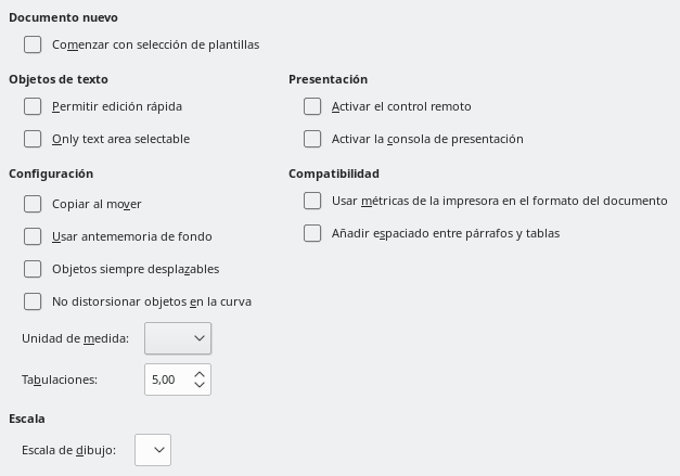 Impress General Options Dialog