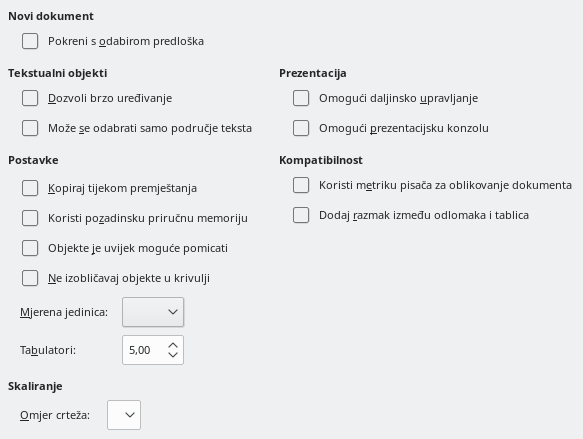 Impress General Options Dialog