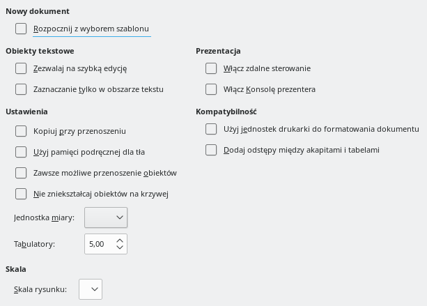 Impress General Options Dialog