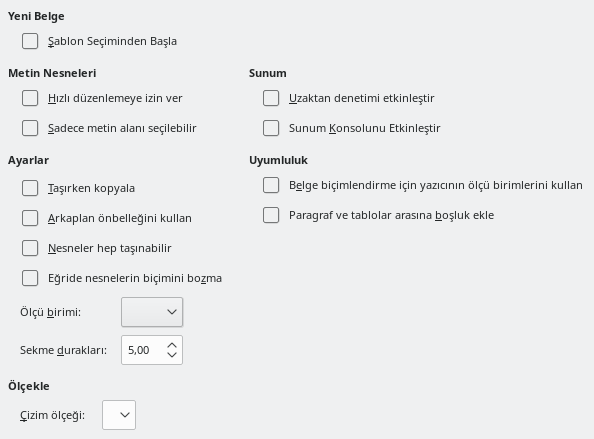 Impress General Options Dialog