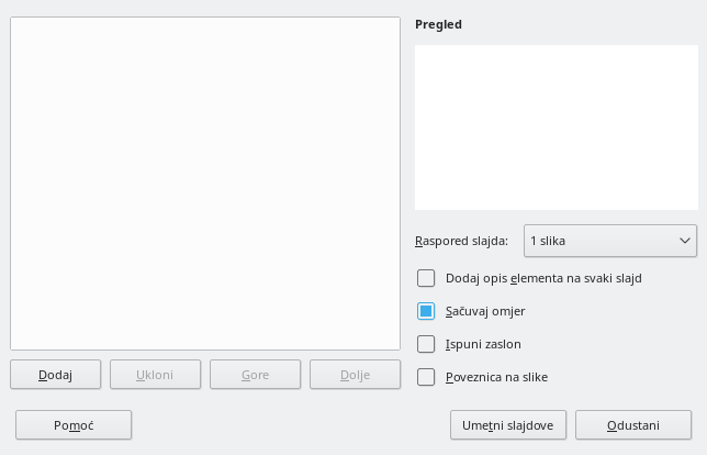 Impress Photo Album Dialog