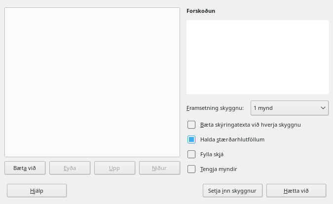Impress Photo Album Dialog