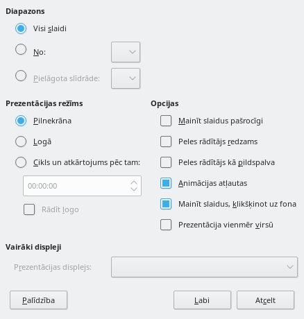 Presentation Dialog