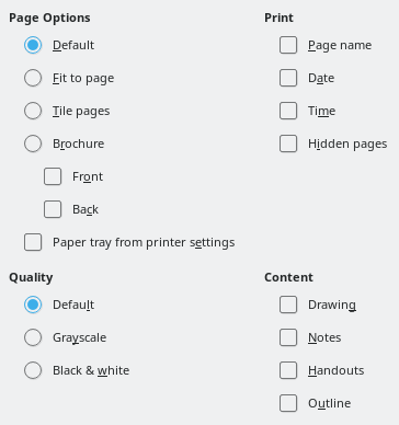 Impress Print Options Dialog