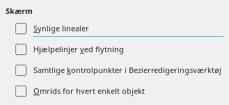 Valgmuligheder i dialogen Impress Vis