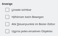 Bild des Dialogs Anzeigeoptionen