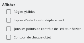 Boîte de dialogue Options d'affichage Impress