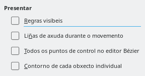Caixa de diálogo Ver opcións do Impress
