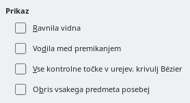 Slika pogovornega okna Pogled za Impress