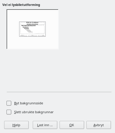 Dialogvindauget for lysbiletutforming