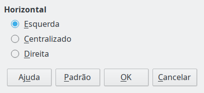 Caixa de diálogo Alinhamento
