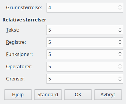 Skriftstørrelser