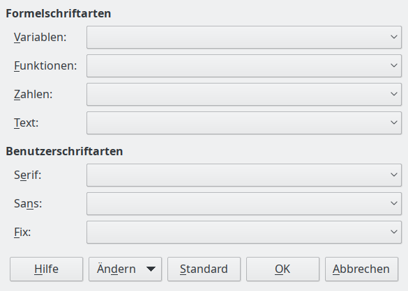 Dialog Schriftart ändern