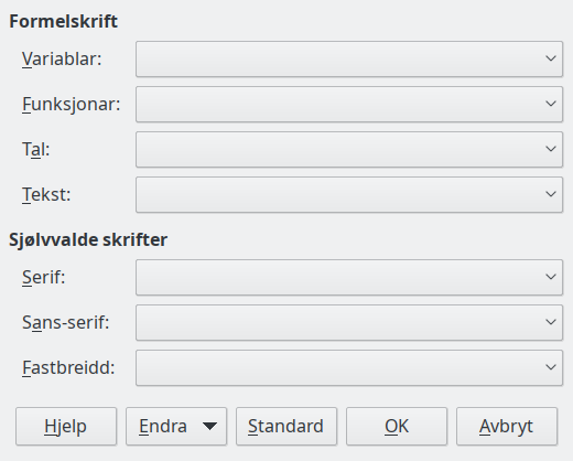 Dialogvindauge for skrifttype