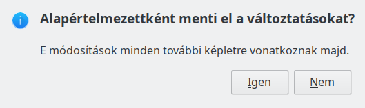 Mentés alapértelmezettként párbeszédablak