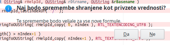 Pogovorno okno Shrani privzeto