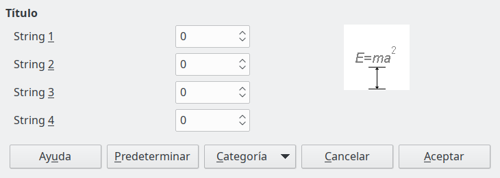 Cuadro de diálogo Espaciado