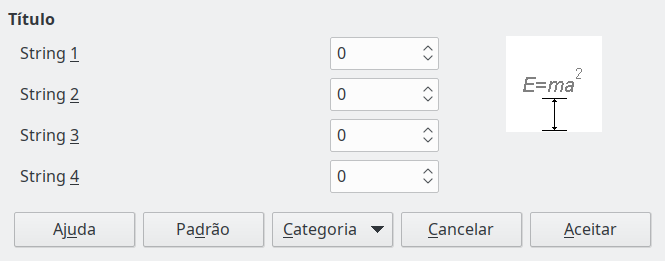 Caixa de diálogo Espaçamento