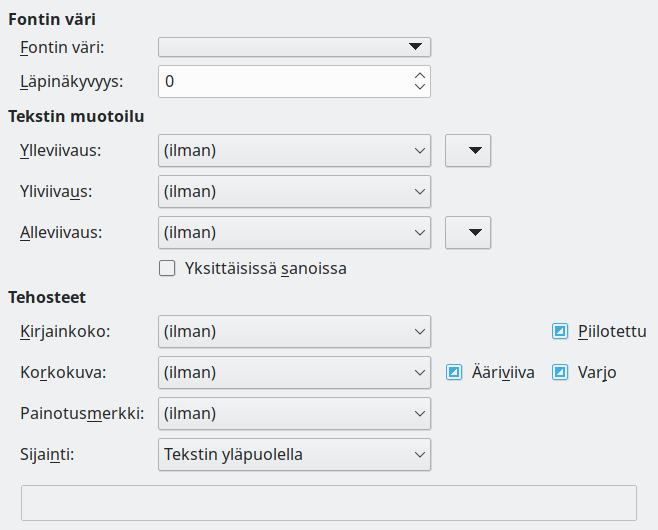 Font Effects Page Dialog Image