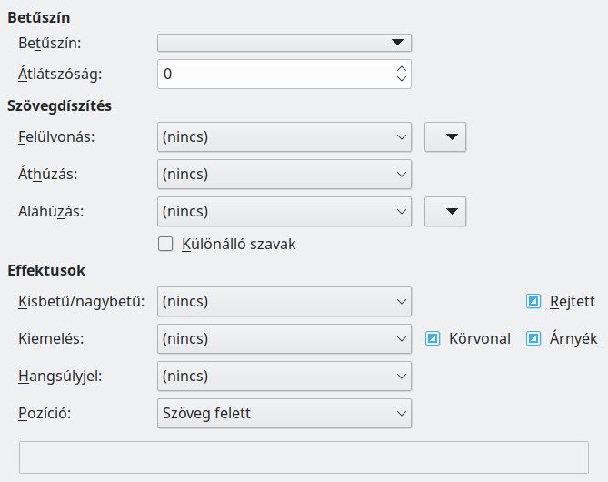 Font Effects Page Dialog Image