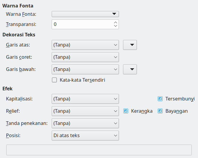 Citra Dialog Halaman Efek Fonta