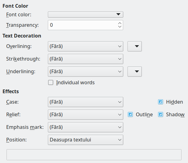 Font Effects Page Dialog Image