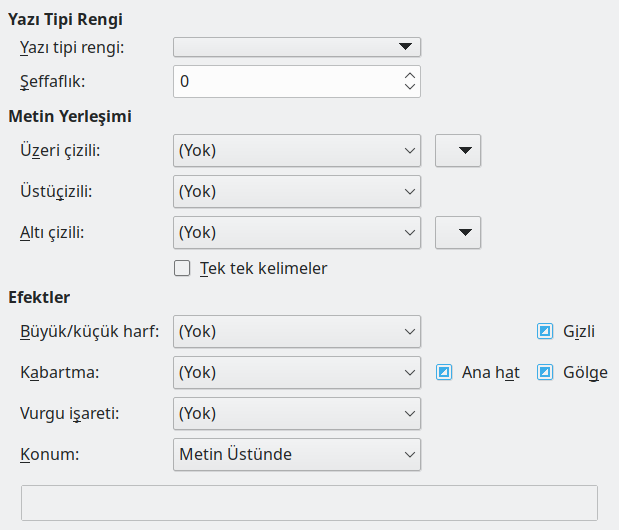 Yazitipi Efektleri Sayfası Pencere Resmi
