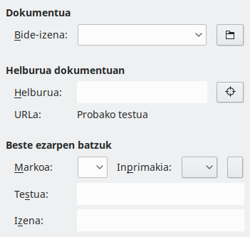 Hiperesteken dokumentu-orrialdearen elkarrizketa-koadroaren irudia