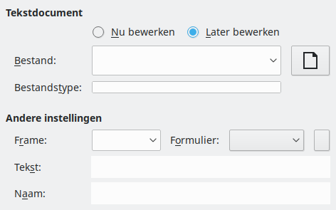 Afbeelding van dialoogvenster Hyperlink - Nieuw document