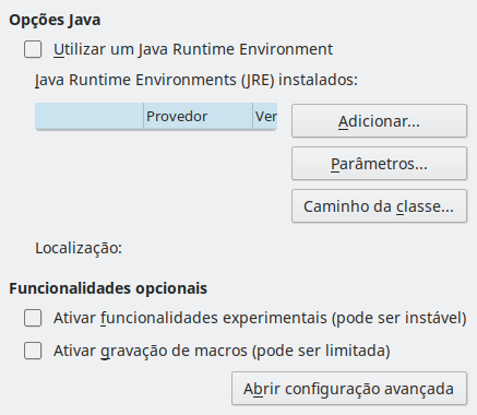 Imagem da caixa de diálogo Avançado