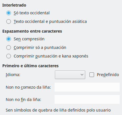 Imaxe da caixa de diálogo Asiáticos de Opcións