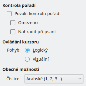 Obrázek dialogového okna Možnosti CTL