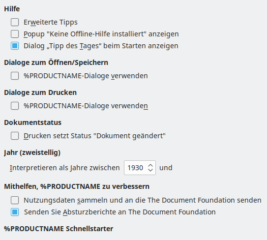 Bild des Dialogs Optionen – Allgemein
