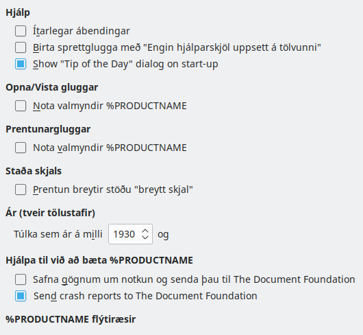 Options General Dialog Image