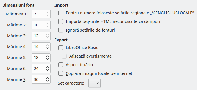 Options HTML Dialog Image