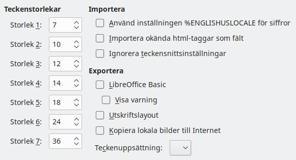 Options HTML Dialog Image