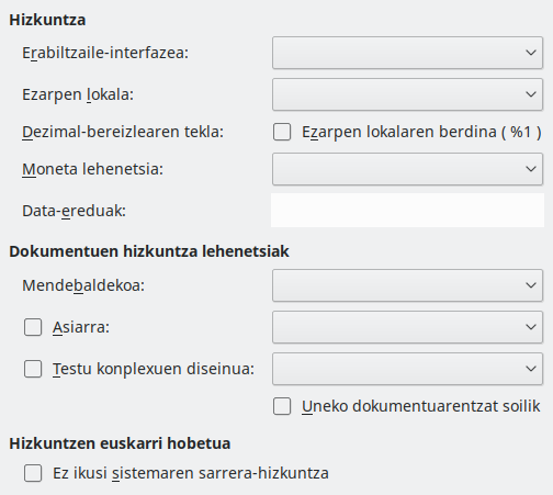 Aukeren 'Hizkuntza' elkarrizketa-koadroaren irudia