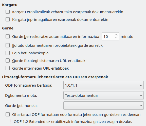 Aukeren 'Gorde' elkarrizketa-koadroaren irudia