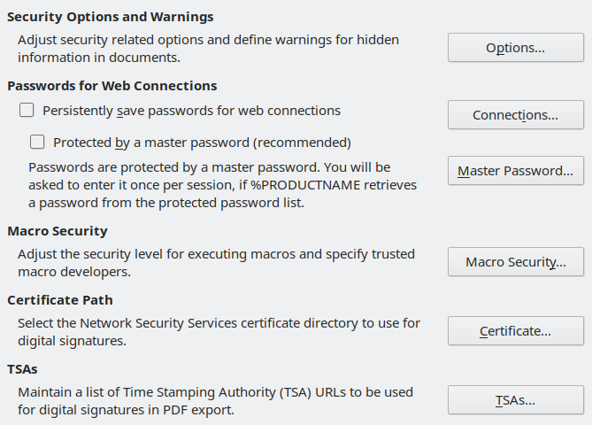 Options Security Dialog Image