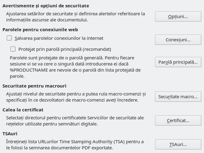 Options Security Dialog Image
