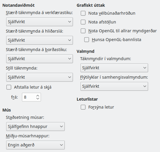 Options View Dialog Image