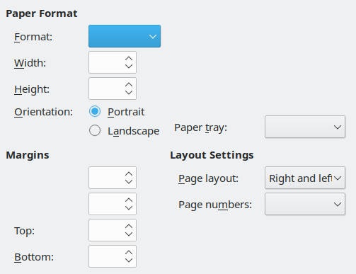 Page format tab page