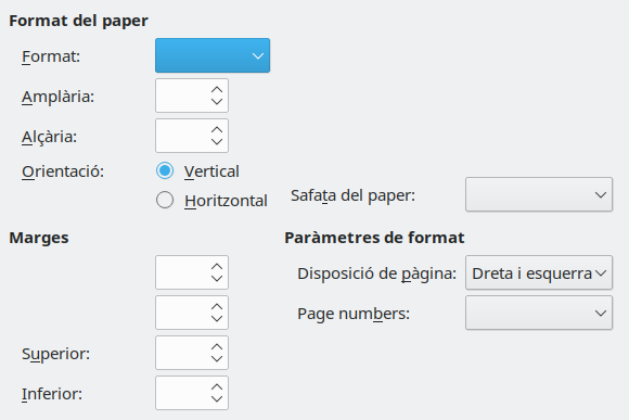 Page format tab page