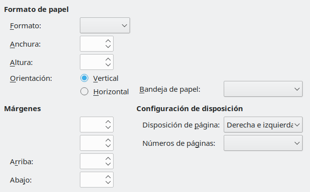 Pestaña Formato de página