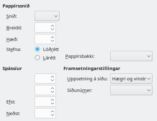 Page format tab page