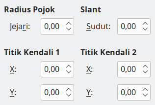 Halaman tab Jari-jari Pojok dan Slant