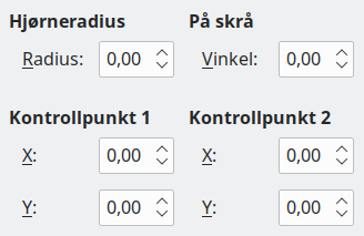 Faneside for skråning og hjørneradius